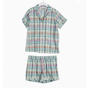 Vera Bradley Plaid Short Sleeve Pajama Set Size Large